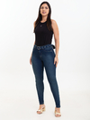 Calça Skinny Escura C/ Cinto Febe-Jeans 1763145