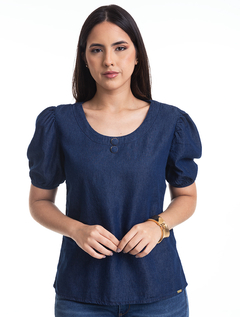 Blusa Mg Curta Escura Luna-Jeans 1763315