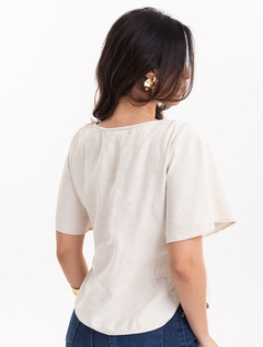 Blusa Ampla Bege Mixlinho- Linho 1763321 - comprar online