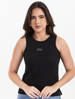 Blusa Regata Preto Malha Kamy 2890487