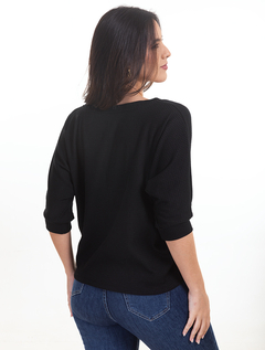 Blusa Ampla Preto Malha Kamy 2890490 - comprar online