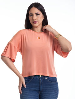 Blusa Ampla Coral Malha Slink 2890514