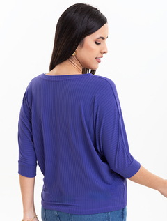 Blusa Ampla Lilás Malha Canelada 2890559 - comprar online