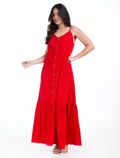 Vestido Longo Vermelho Viscolinho 3230003