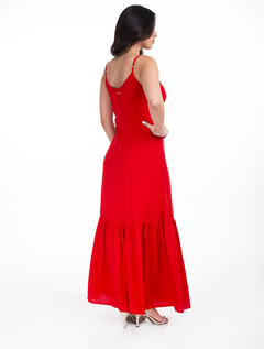 Vestido Longo Vermelho Viscolinho 3230003 - comprar online