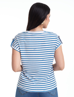 Blusa Ampla Listra/Azul Malha Confort 3290045 - comprar online