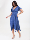 Vestido Midi Azul Malha Suede 7200319