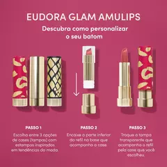 Case Para Batom Customizável Rosa Glamour Glam Amulips - loja online