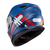 Capacete Texx Fechado Wing Grid Azul Verm Branc 62 - Race Mania