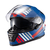 Capacete Texx Fechado Wing Grid Azul Verm Branc 58