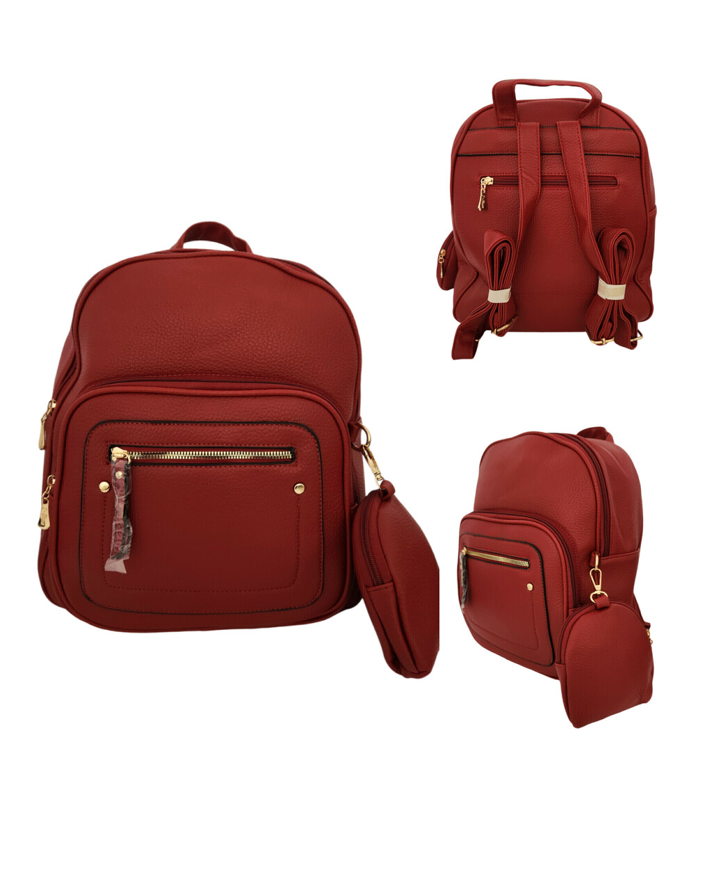 Mochila Eco Cuero con Monedero 2 Colores Disponibles