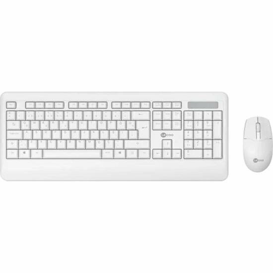 Kit Teclado e Mouse Sem Fio Lecoo KW202 Branco