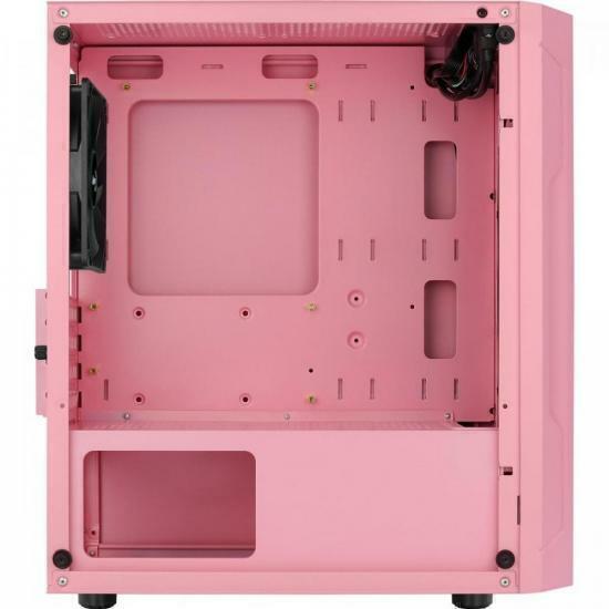 Gabinete Gamer Aerocool Trinity Mini Rosa Lateral Vidro - Wormtec