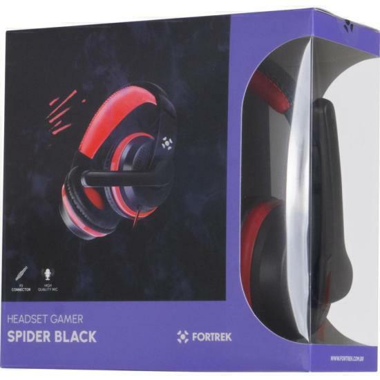 Headset Gamer Fortrek Spider Black P3 Preto/Vermelho - Wormtec