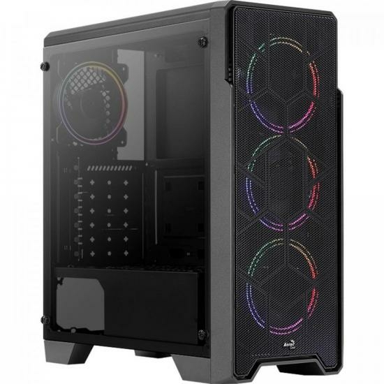 Gabinete Gamer Aerocool Ore Saturn Preto RGB Lateral Acrílico - Wormtec