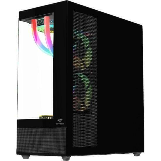 Gabinete Gamer C3Tech Aquarius MT-G850 Sem Fans Preto - comprar online