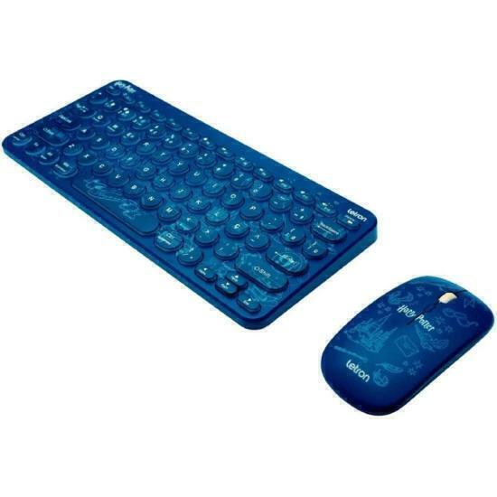 Kit Teclado e Mouse Sem Fio Letron Harry Potter Azul - comprar online