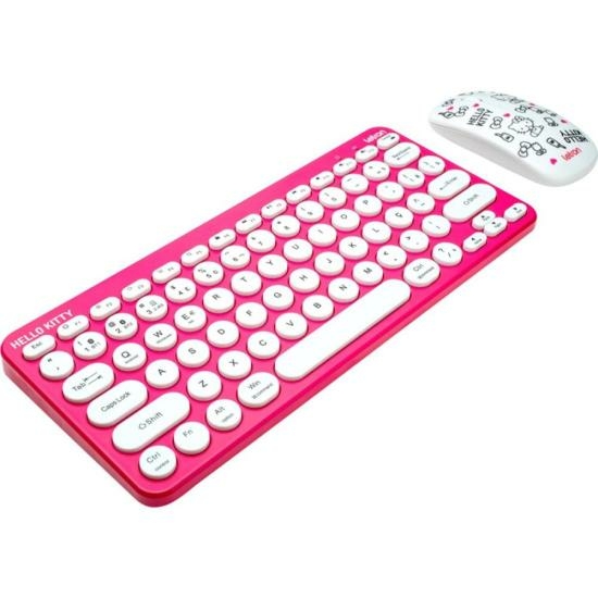 Kit Teclado e Mouse Sem Fio Letron Hello Kitty Rosa - comprar online