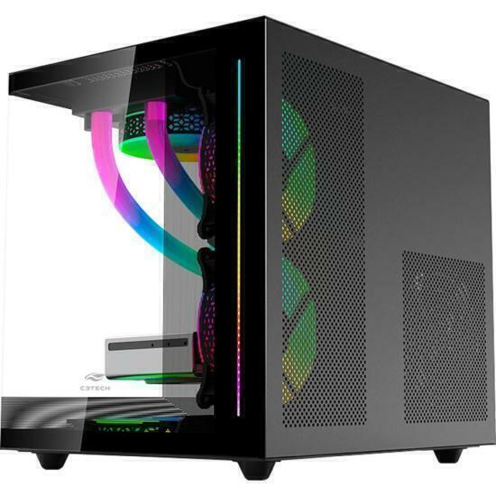 Gabinete Gamer C3Tech Aquarius MT-G810 Sem Fans Preto - comprar online