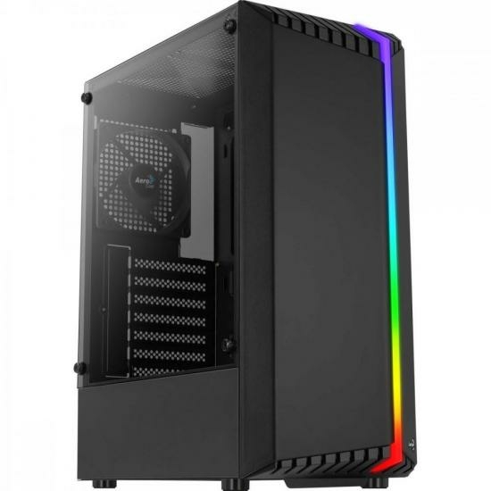 Gabinete Gamer Aerocool Bionic Preto RGB Lateral Vidro na internet