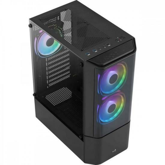 Gabinete Gamer Aerocool ATX Quantum V2 Preto Lateral Vidro na internet