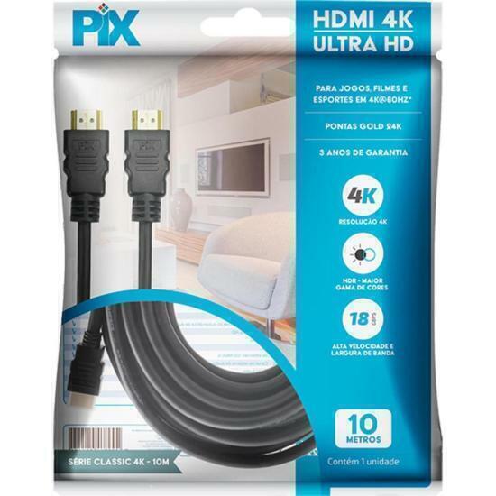 Cabo HDMI 2.0 4k 10m Pix na internet