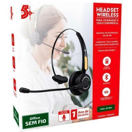 Headset Sem Fio Bluetooth HS-201 5+ - Wormtec