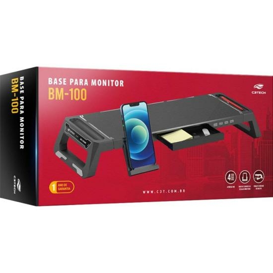 Suporte Para Monitor BM-100BK C3Tech Preto - Wormtec