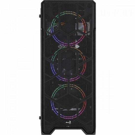 Gabinete Gamer Aerocool Ore Saturn Preto RGB Lateral Acrílico - Wormtec