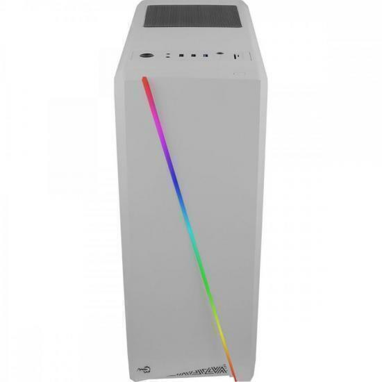 Gabinete Gamer Aerocool Cylon Branco RGB Lateral Acrílico - Wormtec