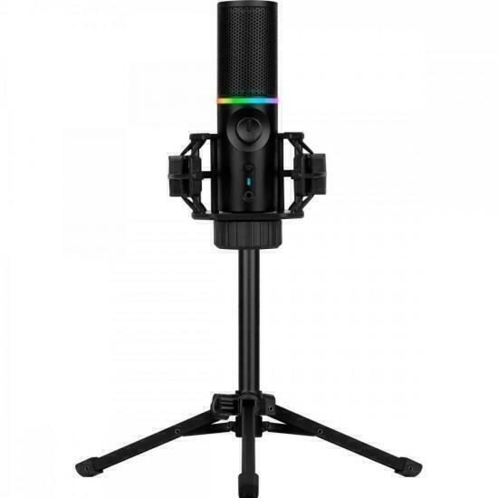 Microfone Gamer Streamplify Mic Tripod Com Tripé Preto RGB - Wormtec