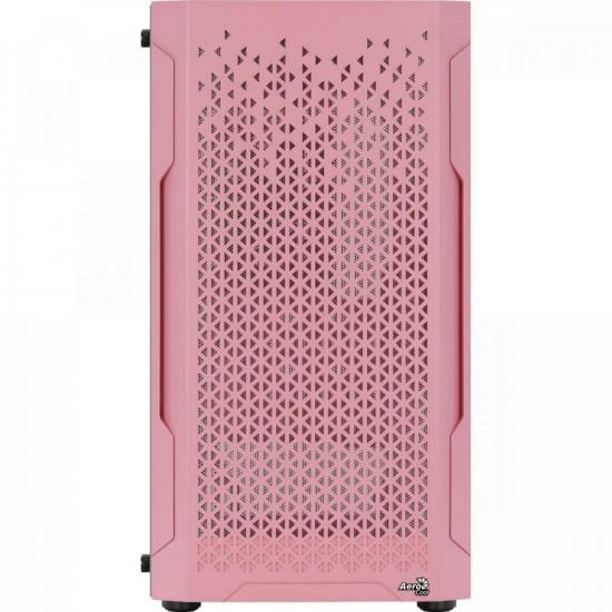 Gabinete Gamer Aerocool Trinity Mini Rosa Lateral Vidro - Wormtec