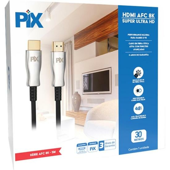 Cabo HDMI 2.1 8k 30m Fibra Ótica Pix - Wormtec