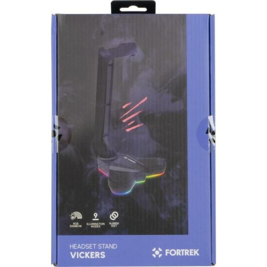 Suporte Para Headset Fortrek Vickers RGB Preto - Wormtec