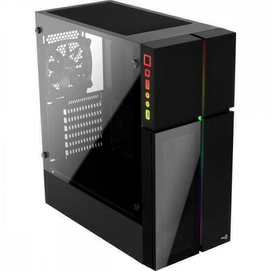 Gabinete Gamer Aerocool Playa Preto RGB Lateral Vidro - Wormtec