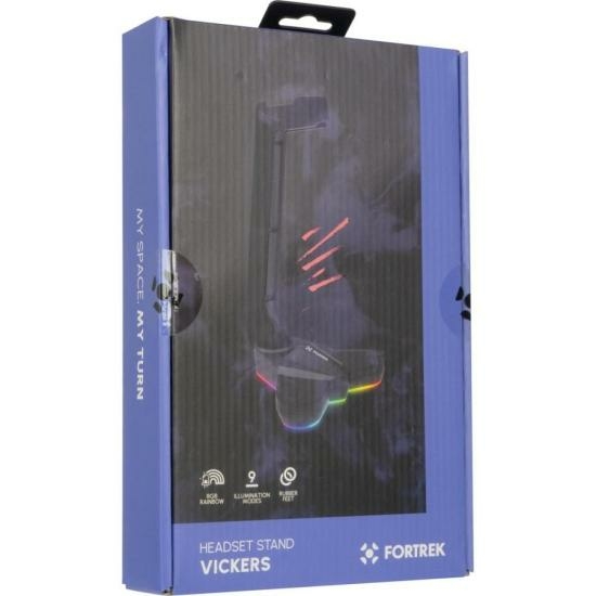 Suporte Para Headset Fortrek Vickers RGB Preto - loja online