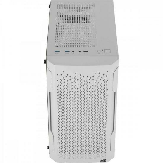 Imagem do Gabinete Gamer Aerocool Trinity Mini Branco Lateral Vidro