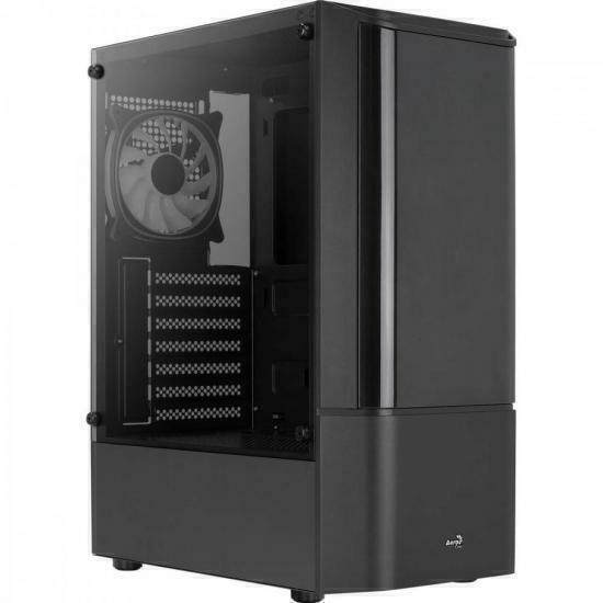 Imagem do Gabinete Gamer Aerocool ATX Quantum V2 Preto Lateral Vidro