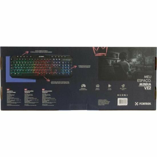 Imagem do Teclado Gamer Multimidia Fortrek Spider Black Preto