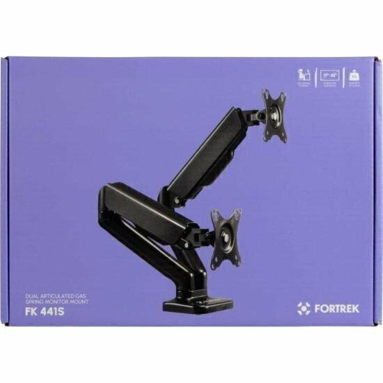 Suporte Articulado Para Dois Monitores com Pistão a Gás Fortrek FK 441S 17"-32"