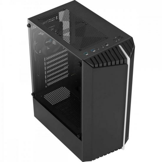 Gabinete Gamer Aerocool Bionic Preto RGB Lateral Vidro