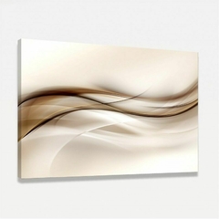 Quadro Abstrato Ondas em Tons Bege com Marrom - comprar online