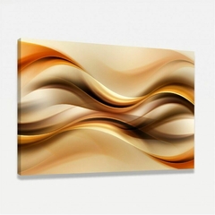 Quadro Abstrato Moderno Ondas Marrom e Dourado - comprar online