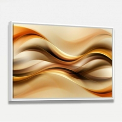 Quadro Abstrato Moderno Ondas Marrom e Dourado - Quadro Amado