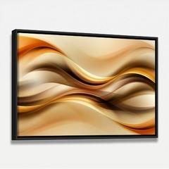 Quadro Abstrato Moderno Ondas Marrom e Dourado na internet