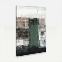 Quadro decorativo Abstrato Tons Verde Marrom e Cinza - comprar online