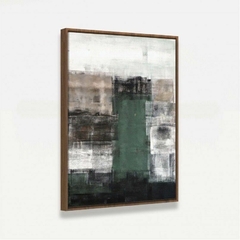 Quadro decorativo Abstrato Tons Verde Marrom e Cinza - loja online