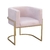 Poltrona Elegance Pé Dourado Assento Rose 72x68x63cm