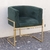 Poltrona Elegance Pé Dourado Assento Verde 72x68x63cm - comprar online