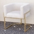 Poltrona Elegance Pé Dourado Assento Off White 72x68x63cm - Dani Decorações